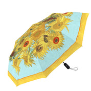 RainCaper Van Gogh Sunflowers Folding Travel Umbrella