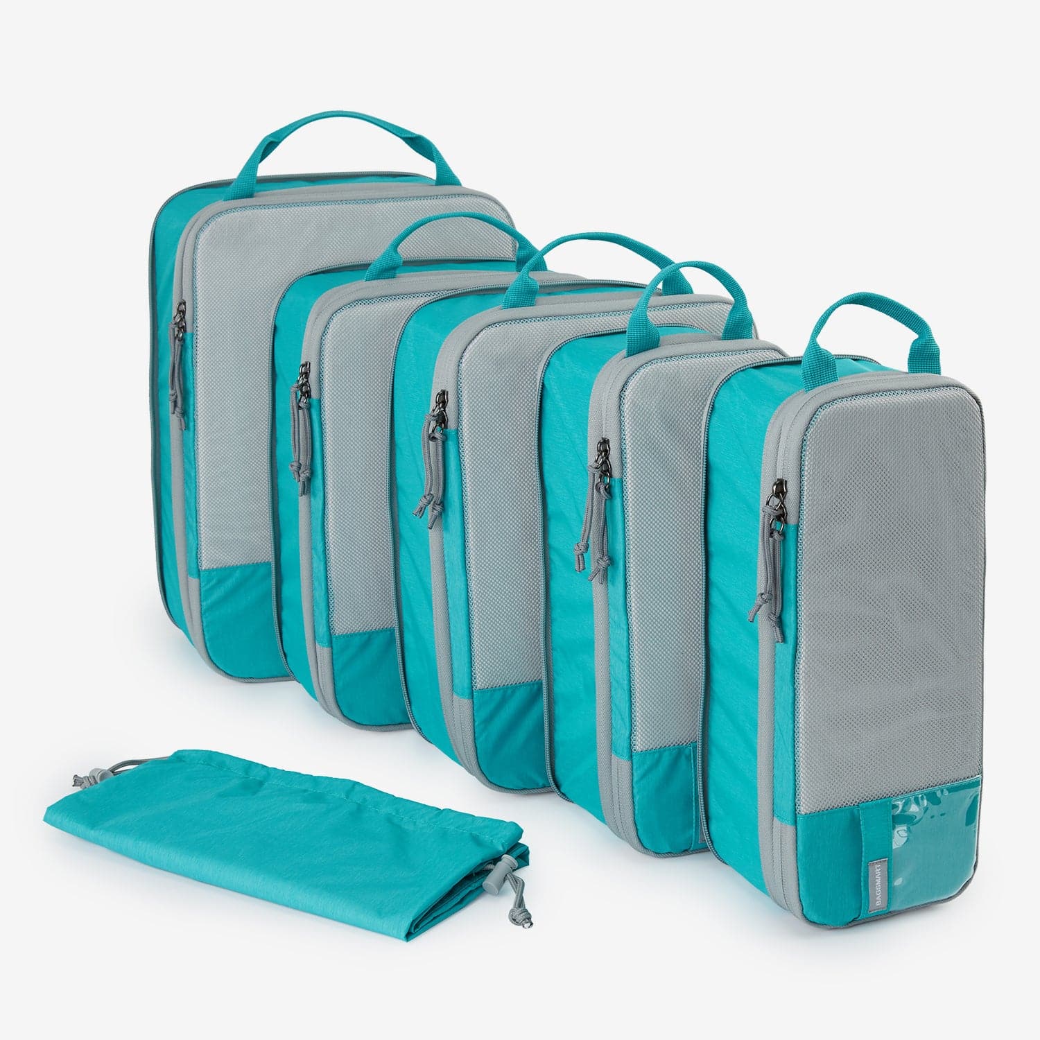 Bagsmart Compression Packing Cubes 6 Piece Set - Teal