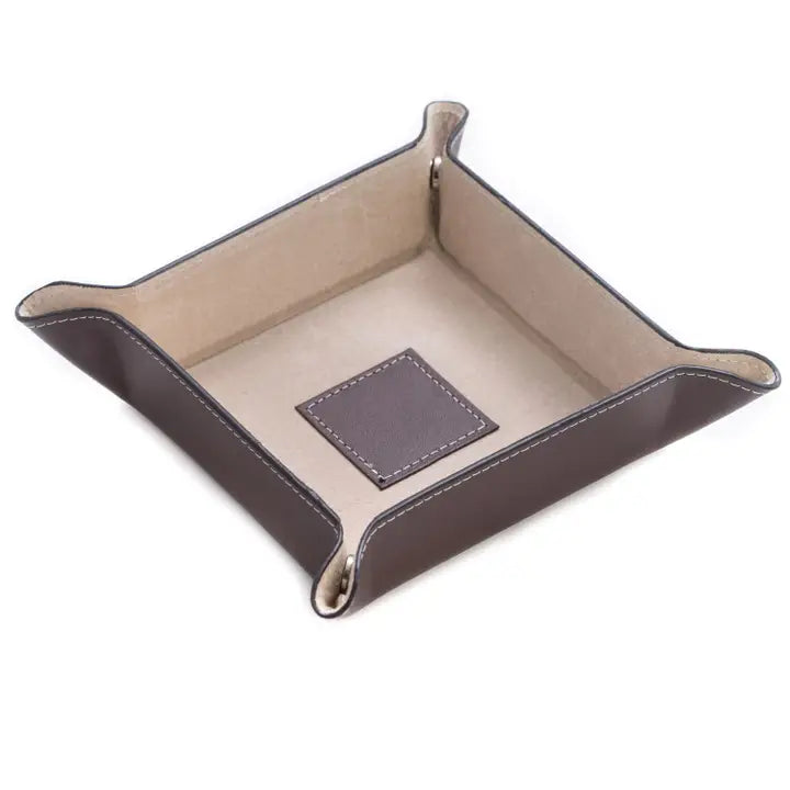 Bey Berk Leather Snap Tray - Brown