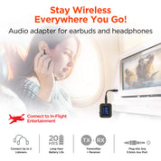 Hypergear IntelliCast Flight Wireless Audio Adapter/Transmitter + Receiver - Black