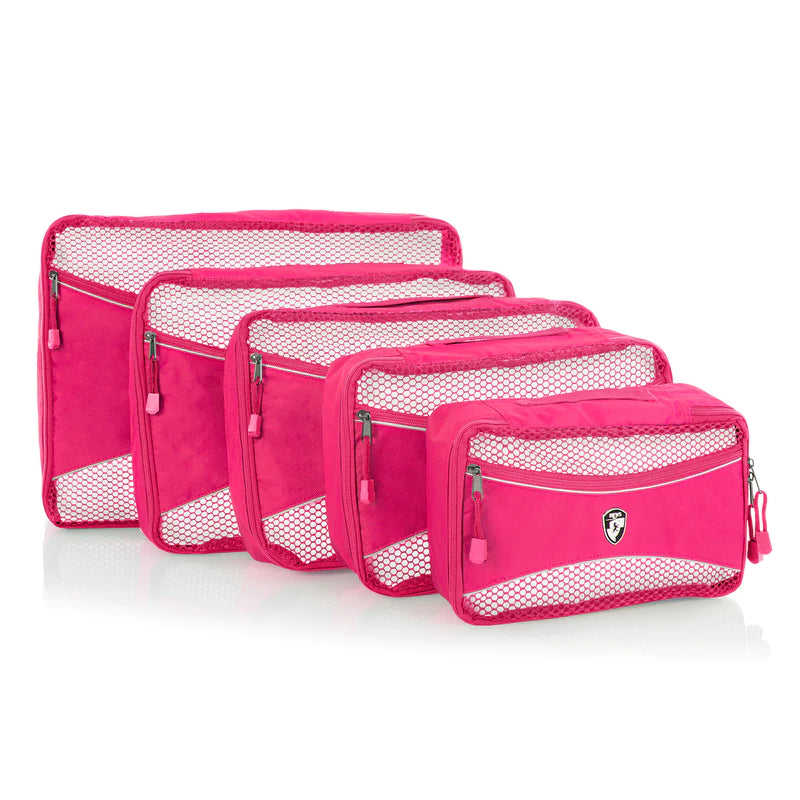 Heys America Ecotex Packing Cube 5 Piece Set - Fuchsia