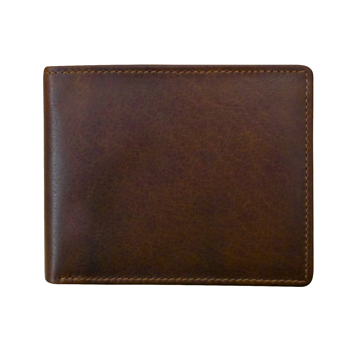 Buffalo Leather RFID 2 Fold Slim ID Wallet - Brown