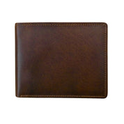 Buffalo Leather RFID 2 Fold Slim Wallet - Brown