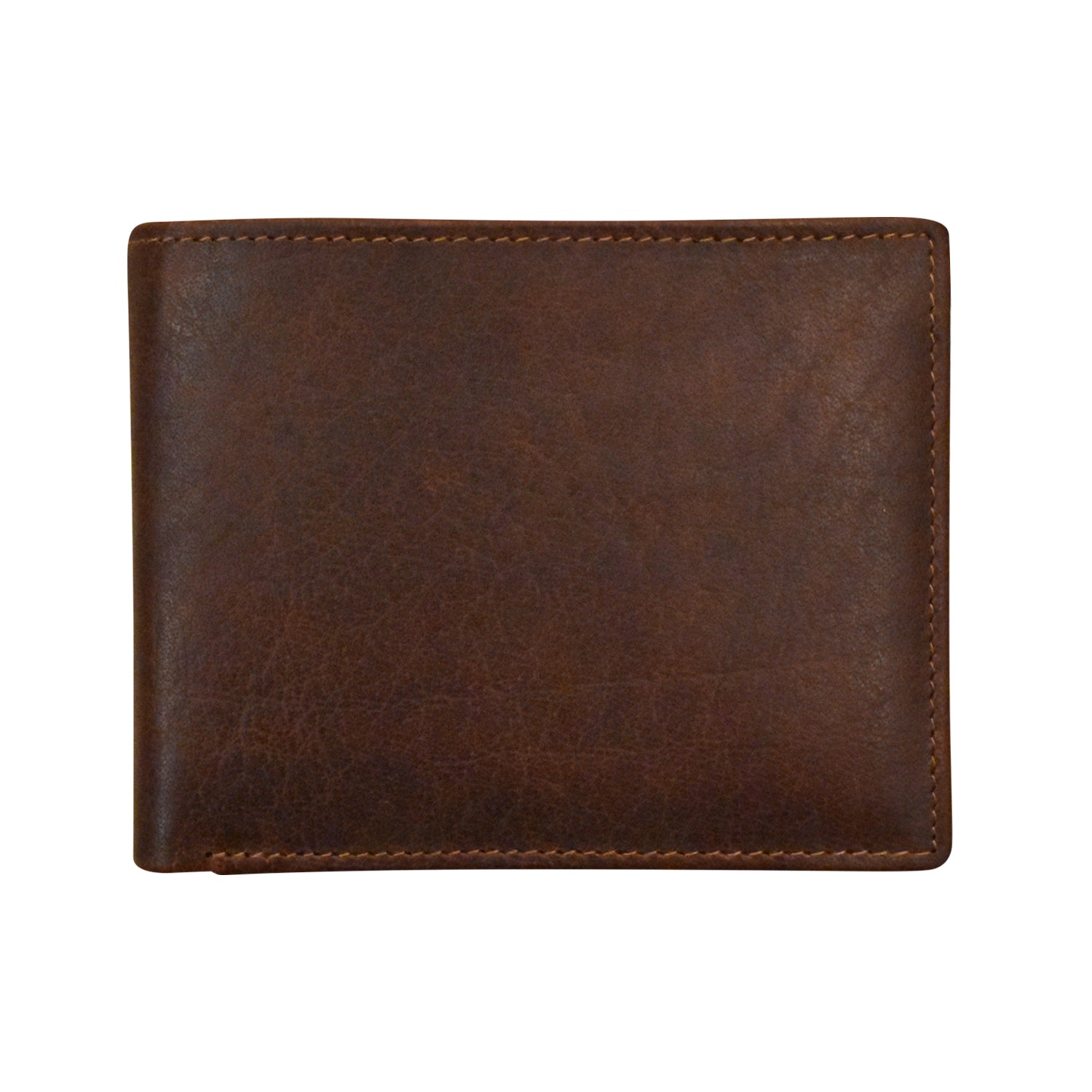 Buffalo Leather RFID 2 Fold ID Wallet - Brown