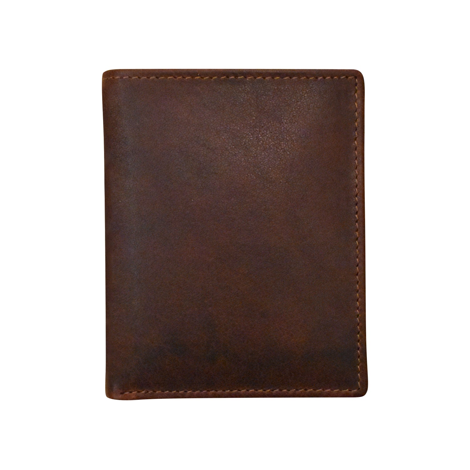 Cheyenne Leather RFID Extra Page ID 2-Fold Wallet - Brown Distressed