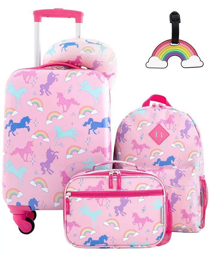 Travelers Club Kids 5 Piece Travel Luggage Set - Rainbow/Unicorn