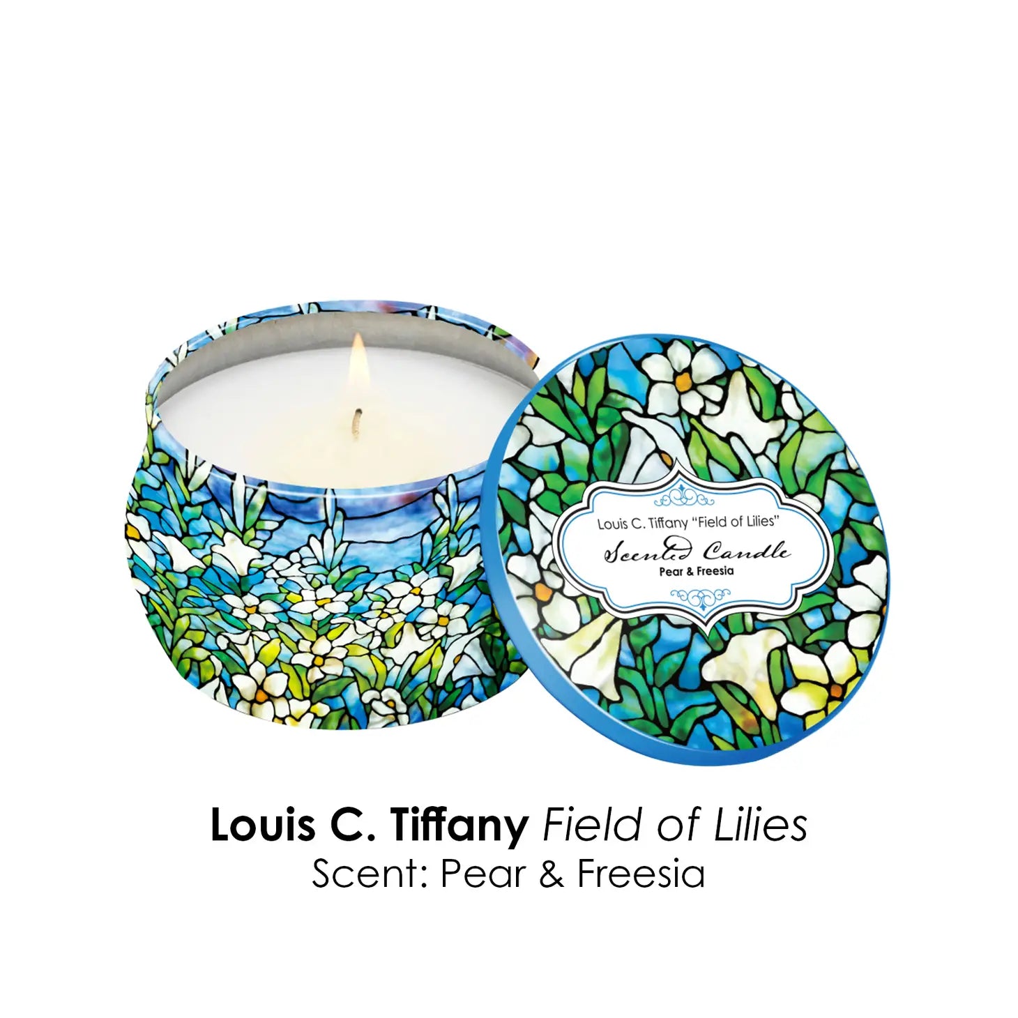 RainCaper Tiffany Floral Scented Candle Collection Set of 4 Tins