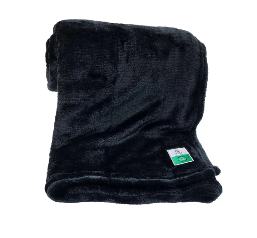 Wolf Essentials Recycled Fleece Travel Blanket, 50" x 60" - Black