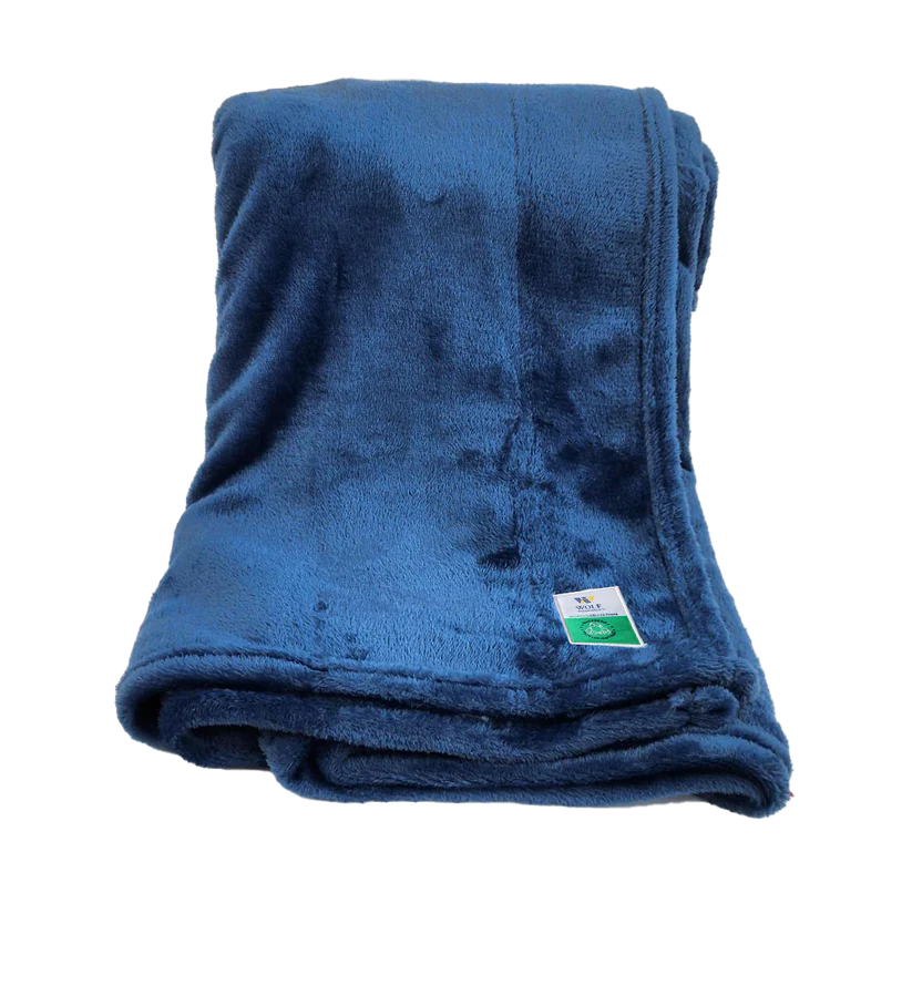 Wolf Essentials Recycled Fleece Travel Blanket, 50" x 60" - Indigo