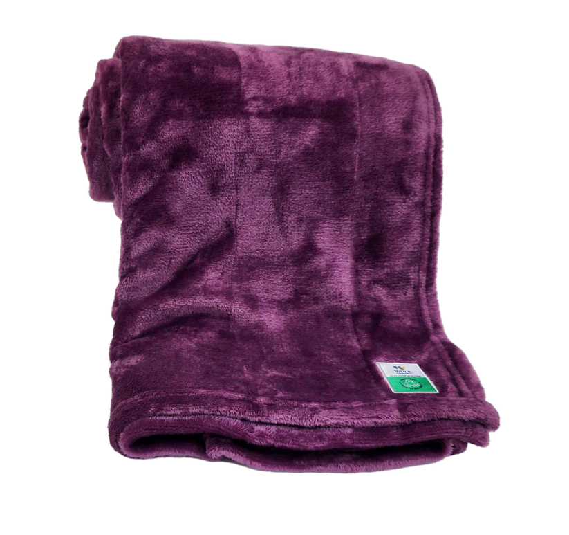 Wolf Essentials Recycled Fleece Travel Blanket, 50" x 60" - Plum