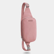 Travelon Anti-Theft Roam Anti-Theft Compact Sling - Desert Pink, off center front view