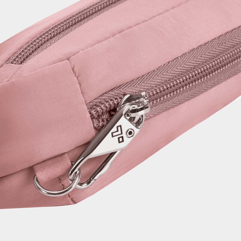 Travelon Anti-Theft Roam Anti-Theft Compact Sling - Desert Pink, locking zipper