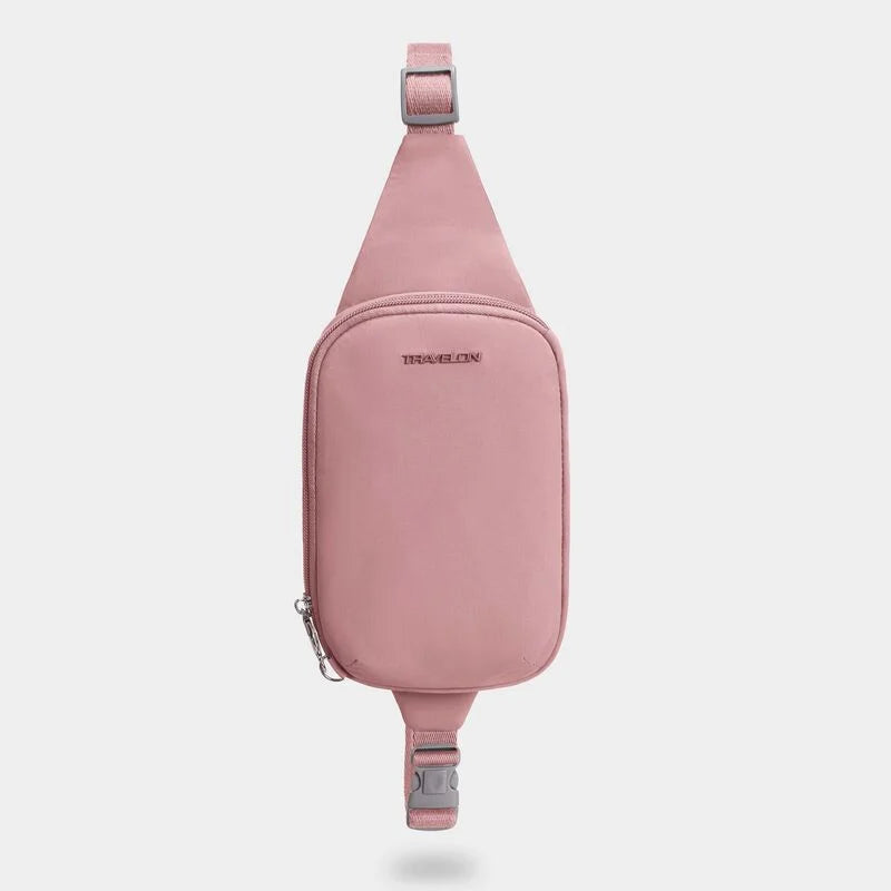 Travelon Anti-Theft Roam Anti-Theft Compact Sling - Desert Pink, Front view