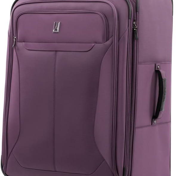 Tourlite 29" Expandable Carry-On Purple, Front and Side View