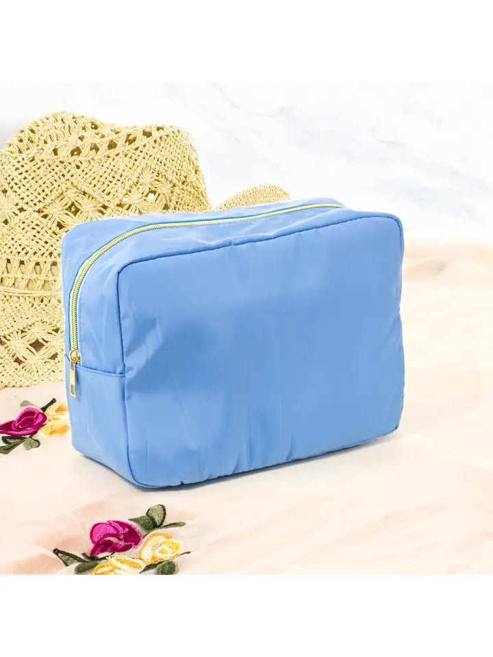 Suzie Q USA X Large Colored Cosmetic Nylon Bag - Blue