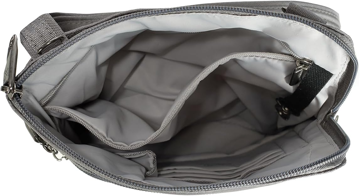 Travelon Anti-Theft Classic Slim Double Zip Crossbody - Gray