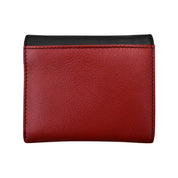 ILI New York Leather RFID Two Tone Pocket Wallet - Black/Red