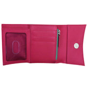 ILI New York Leather RFID Two Tone Pocket Wallet -Indian Pink /Turquoise