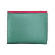 ILI New York Leather RFID Two Tone Pocket Wallet -Indian Pink /Turquoise