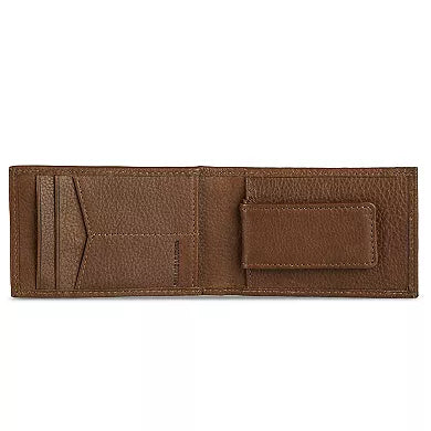 Eddie Bauer Leather RFID Money Clip Wallet w/3 Card Slots - Tan