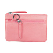 ILI New York  Leather Coin Holder with Key Ring - Flamingo Pink