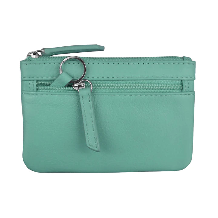 ILI New York Leather Coin Purse Turquoise