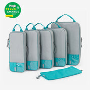 Bagsmart Compression Packing Cubes 6 Piece Set - Teal