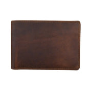 ILI New York Men's Wallet Compact Bifold with Left Flip - Rustic Brown