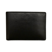 ILI New York Men's Wallet Compact Bifold with Back Slip - Black