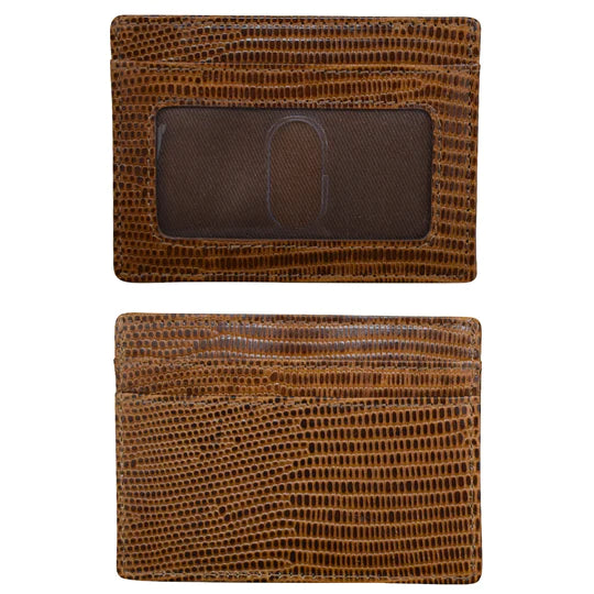 ILI New York Leather I.D. and Credit Card Holder - Cedar Lizard