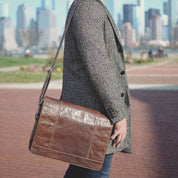 Jack Georges Leather Voyager Messenger Bag - Brown