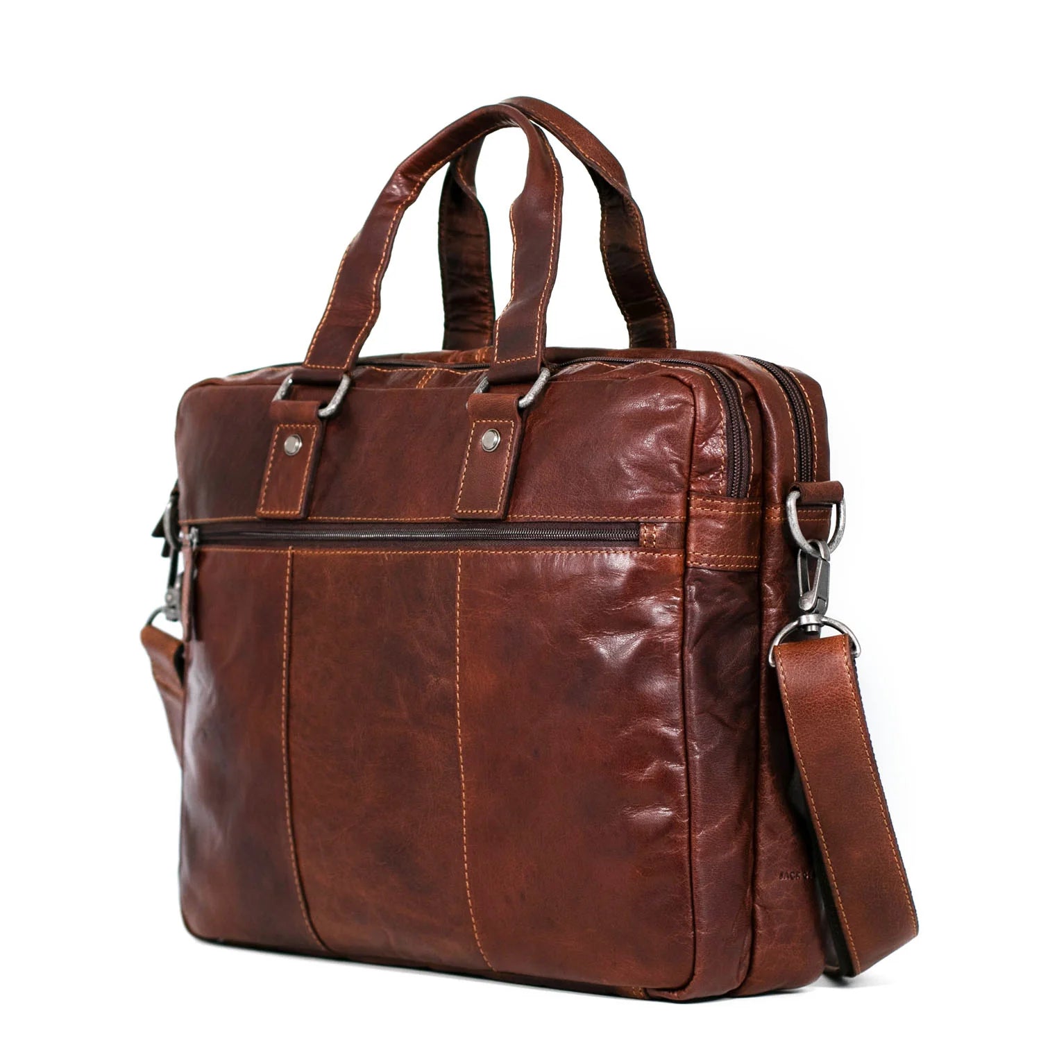 Jack Georges Leather Voyager Professional Briefcase - Brown