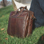 Jack Georges Leather Voyager Professional Briefcase - Brown