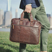 Jack Georges Leather Voyager Professional Briefcase - Brown