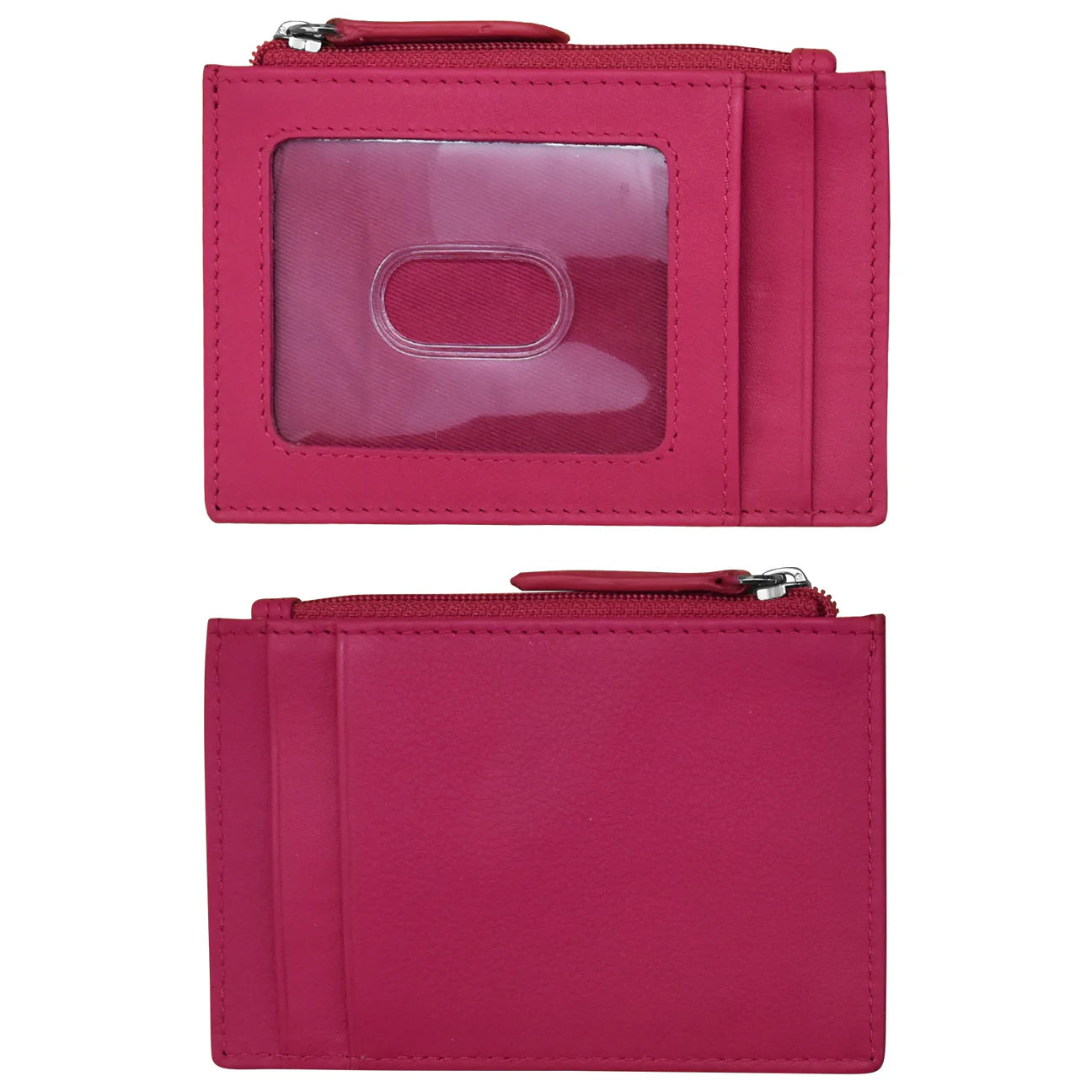 ILI New York Zip I.D. Card Case - Indian Pink