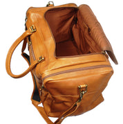 Dorado 21" Multi-Pocket Leather Duffel - Tan