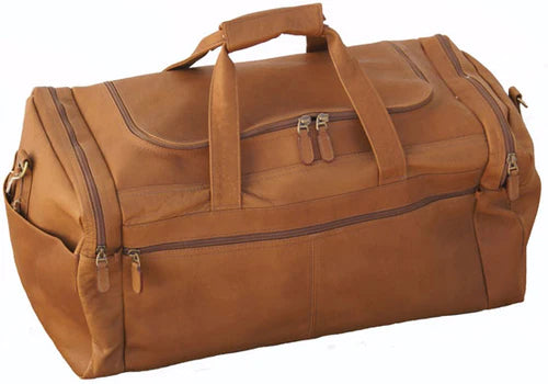 Dorado 21" Multi-Pocket Leather Duffel - Tan