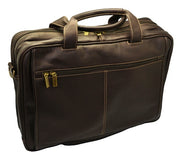 DayTrekr Expandable Leather Briefcase - Brown