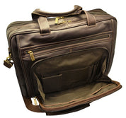 DayTrekr Expandable Leather Briefcase - Brown