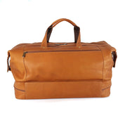 DayTrekr Leather Drop-Bottom Duffel - Tan