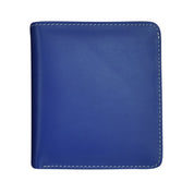 ILI New York RFID Leather 2 Tone Mini Bifold Wallet- Cobalt/Bone