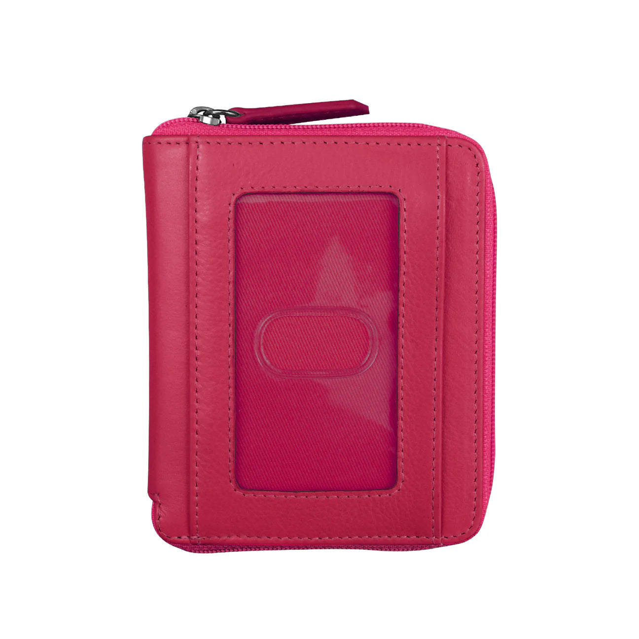 ILI New York RFID Small Zip Around Wallet - Indian Pink