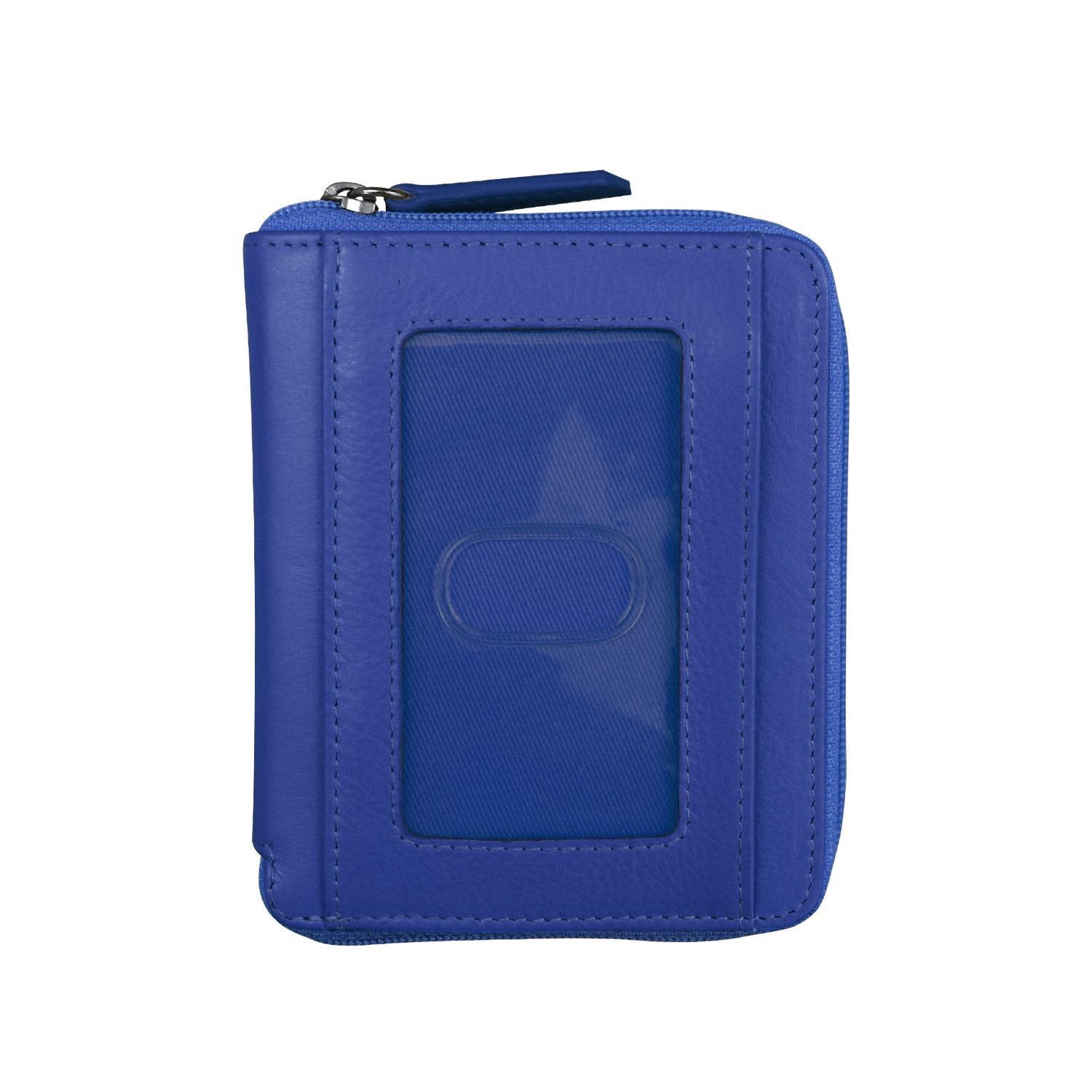 ILI New York RFID Small Zip Around Wallet - Cobalt