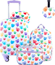 Travelers Club Kids 5 Piece Travel Luggage Set  - Thumbprint heart