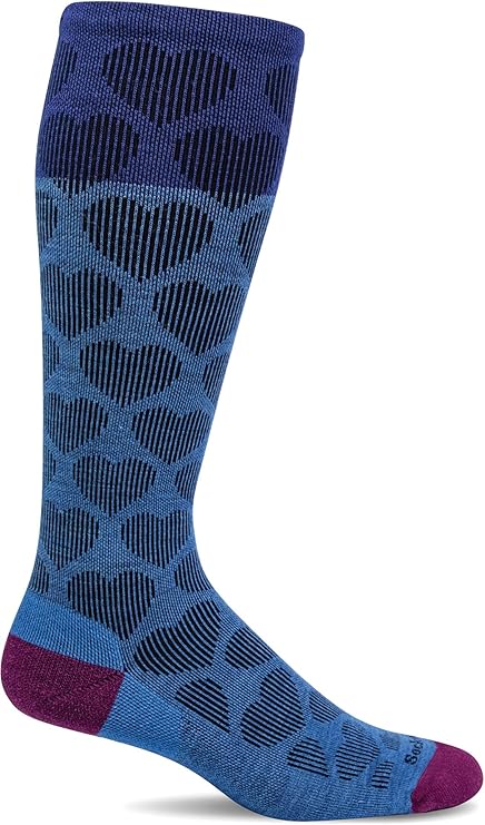 Sockwell Women's Heart Throb  Moderate Graduated Compression Socks M/ L - Ocean