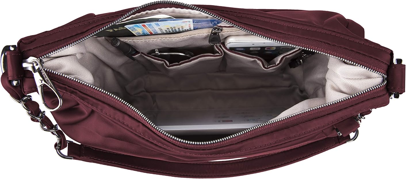 Travelon Anti-Theft Parkview Hobo Crossbody- Wine