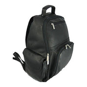 David King Leather Large Laptop Backpack - Black