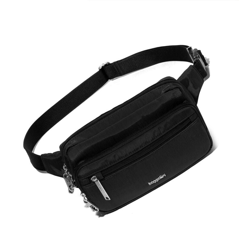 Baggallini Securtex Anti-Theft Belt Bag Sling - Black