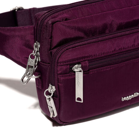 Baggallini Securtex Anti-Theft Belt Bag Sling - Mulberry