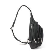 Baggallini Securtex Anti-Theft Multi Zip Sling - Black